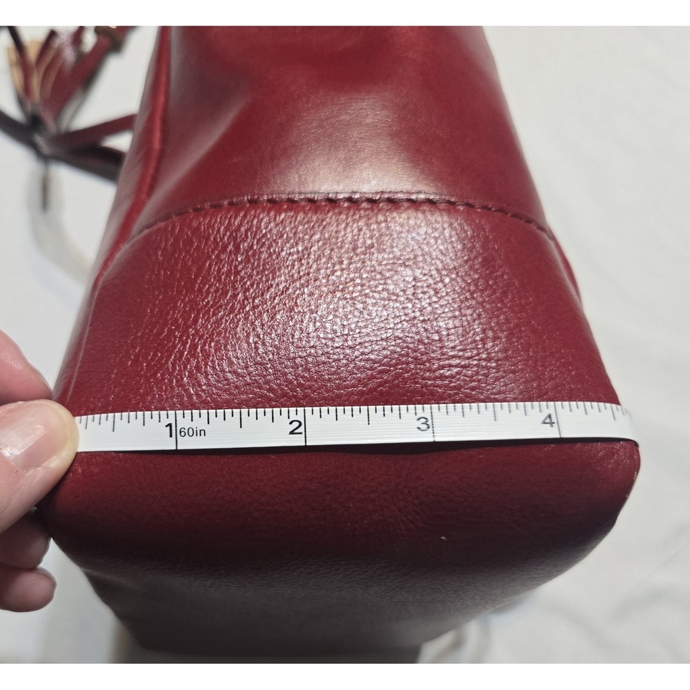 Divina Firenze Giada Red Leather Handbag Purse Medium Zip Pockets‎ Adj Straps - Picture 3 of 12